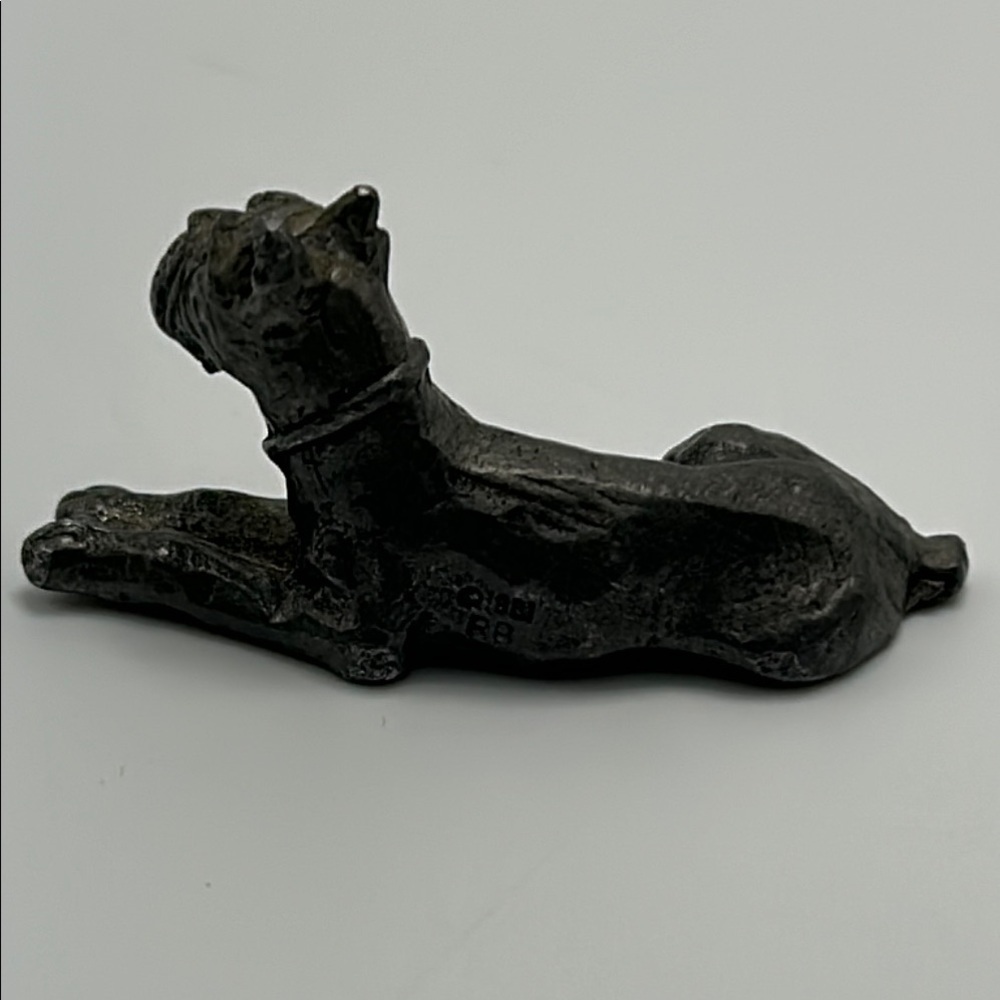 Vintage 1981 Pewter Bulldog Figurine Miniature 1.75 Inches Bull Dog - Picture 6 of 9